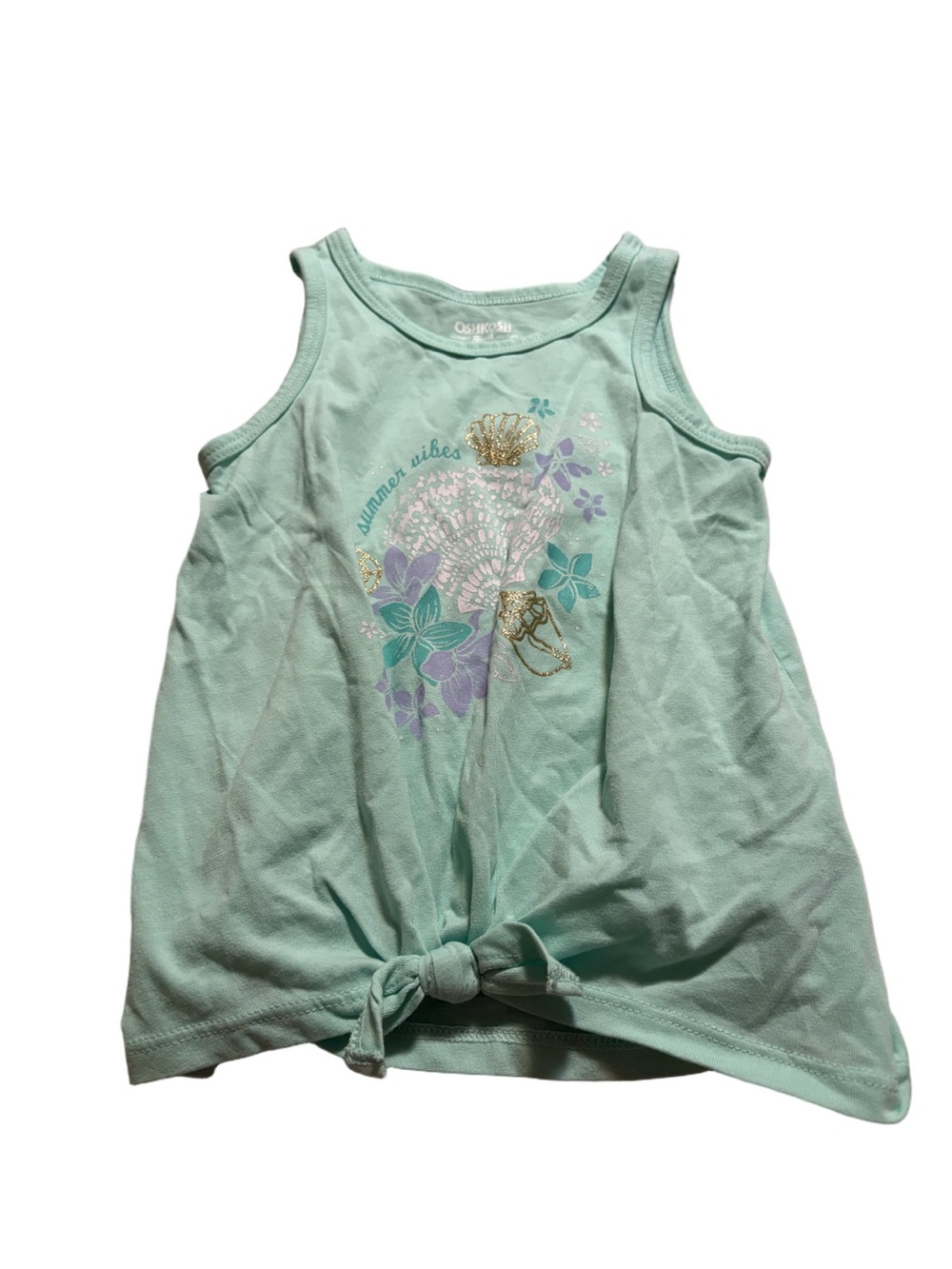 OshKosh B'gosh Teal Tank Top with Shell Graphic Size 3T